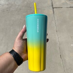 Starbucks Teal to Yellow Ombre Tumbler Cold Cup - NWT